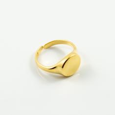 Μεταλλικό Δαχτυλίδι Στρογγυλό Χρυσό