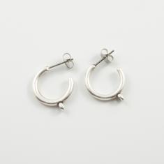 Σκουλαρίκια Κρίκοι Ασημί Υποδοχή 15mm