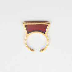 Δαχτυλίδι Χρυσό Βιτρώ17mm Κόκκινο