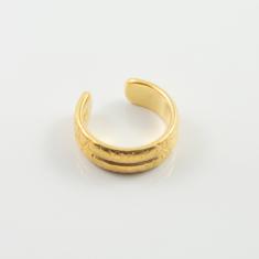 Δαχτυλίδι Διπλή Μπάρα 20mm Χρυσό