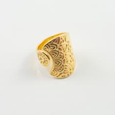 Metallic Ring Ethnic Mandala Gold