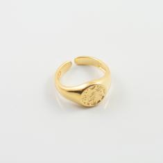 Δαχτυλίδι Σφραγίδα Floral Χρυσό