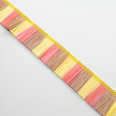 Paper Embossed Ribbon Yellow-Brown-Pink