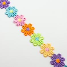 Ribbon with Flowers Multi Coloured