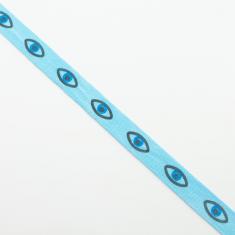 Ribbon with Eyes Blue 10mm