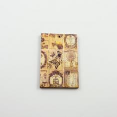 Wooden Motif with Vintage Pictures