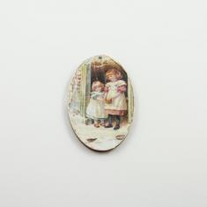Wooden Vintage ''Girls in the Snow''