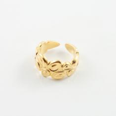 Metallic Ring Pebbles 17mm Gold