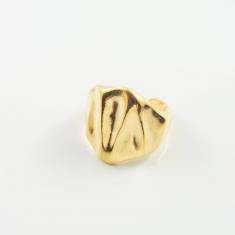 Δαχτυλίδι με εφέ Κύμα Χρυσό