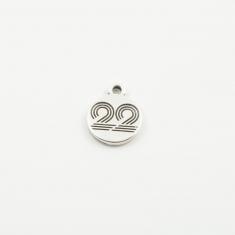 Charm 22 Engraved Silver 14mm