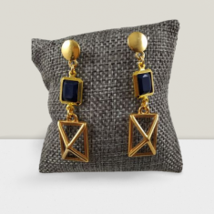 Σκουλαρίκια Μπλε Χρυσό