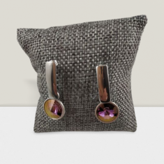 Σκουλαρίκια  Κρύσταλλο Λιλά