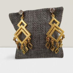 Σκουλαρίκια Ρόμβοι Χρυσά