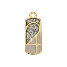 Charm 24 gold rectangle Beige