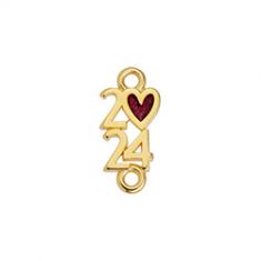 Charm 2024 Gold Heart 2 Ends