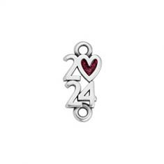 Charm 2024 Silver Heart 2 Ends