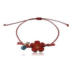 March Flower Bracelet Red