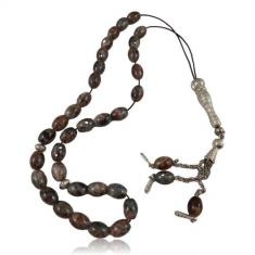 Glass Rosary Brown - Gray