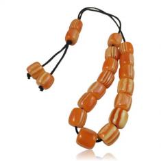 Acrylic Orange Striped Komboloi