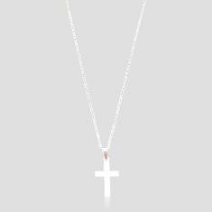 Steel Necklace With Small Cross