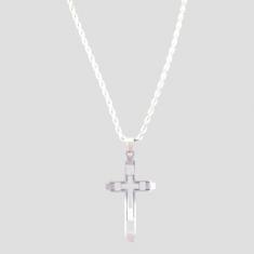 Steel Necklace With Perforated Cross