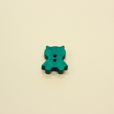 Button "Teddy Bear" Teal (2x1cm)