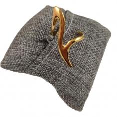 Gold Steel Pointed Ring