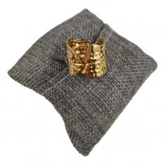 Hammered Gold Steel Ring