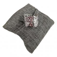 Silver Hammered Steel Ring
