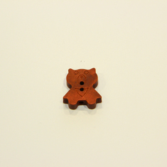 Κουμπί "Αρκουδάκι" Καφέ (2x1cm)
