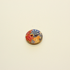 Ξύλινο Κουμπί "Μαργαρίτες" (2cm)