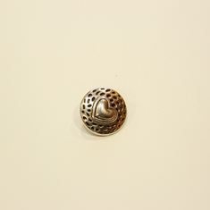 Μεταλλικό Κουμπί Καρδιά (1.7cm)