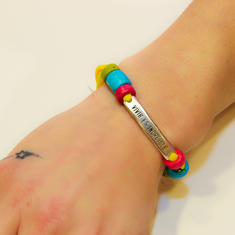 Bracelet Lycra Yellow with Plate