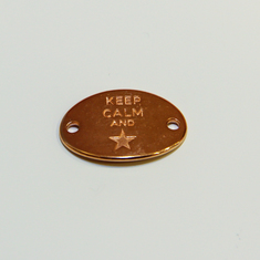 Πλακέτα "Keep Calm" Ροζ-Χρυσό (2x3cm)