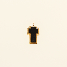 Gold Plated Cross Enamel (3x1.5cm)