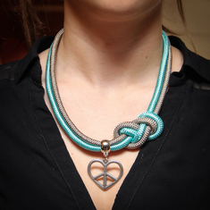 Knot Necklace - Heart Silver