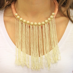 Necklace with Salmon Fringes