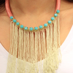 Necklace with Beige Fringes