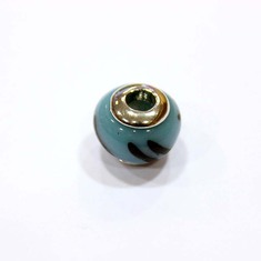 "Pandora" Bead Light Blue and Black