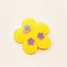 Υφασμάτινο"Λουλούδι" Κίτρινο (6x6cm)