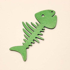 Leather Fishbone Green 7x3cm