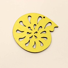 Δερμάτινο Κοχύλι Κίτρινο (4.5x4.5cm)