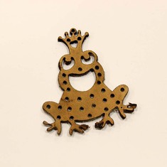 Δερμάτινος Βάτραχος Μπεζ (7x5cm)