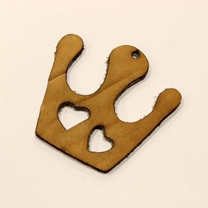 Δερμάτινη Κορώνα Μπεζ (5x5cm)