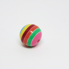Acrylic Bead Striped (12mm)