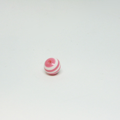 Ακρυλική Χάντρα Ριγέ Ροζ (10mm)