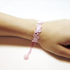 Lace Bracelet "Butterfly" Pink