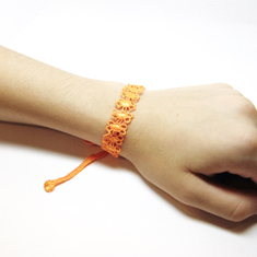 Δαντελένιο Βραχιόλι"Μαργαρίτα" Πορτοκαλί