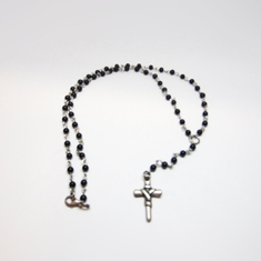 Rosary Black Metal Cross