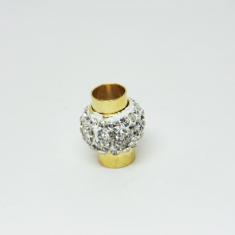 Gold Plated Magnet White Strass (8mm)